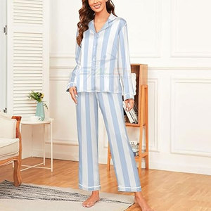 Ensemble de pyjama confortable avec ceinture élastique et ensemble de vêtements de nuit d'été en tissu léger pour femmes avec matériau respirant - Product Image 4