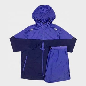 Combinaison de jogging d'été en nylon et polyester deux pièces Ensemble veste et short personnalisés pour hommes Ensemble de short coupe-vent - Product Image 3