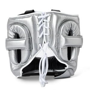 Precio al por mayor de plata de cuero genuino de cara completa ganador casco de boxeo barra de la nariz de alta calidad equipo de protección empuñaduras para - Product Image 2
