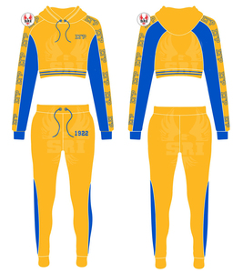 Survêtement Sigma Gamma Rho brodé pour femmes, coupe ajustée |   Costume sur mesure brodé pour femmes de la sororité SGR, style grec ajusté - Product Image 4
