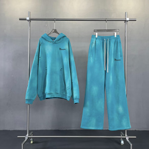 เสื้อฮู้ดสำหรับผู้ชายสีพื้น100% ผ้าคอตตอนสีทึบพิมพ์ลายเอง3D พัฟฟ์ - Product Image 5