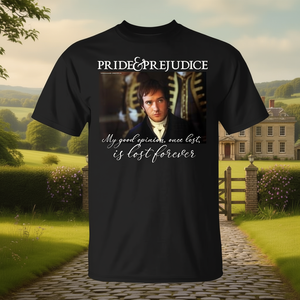 T-shirt Ispirata al Film Orgoglio e Pregiudizio con la Citazione di Mr. Darcy 'My Good Opinion' - Prodotto Promozionale Premium - Product Image 3