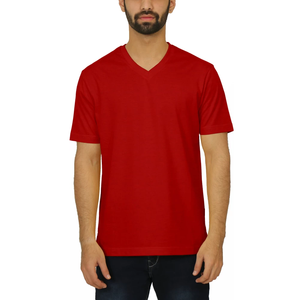 Camiseta Transpirable con Cuello en V para Hombre, 100% Algodón, Diseño Personalizado, Tela Oxford de Alta Calidad, Manga Corta - Product Image 1
