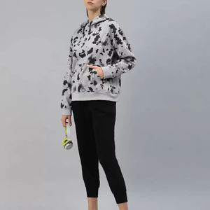 Fournisseur direct d'usine, survêtement pour femme d'hiver à capuche, imprimé délavé à l'acide, empilé, écologique, poids lourd, couleur personnalisée - Product Image 3