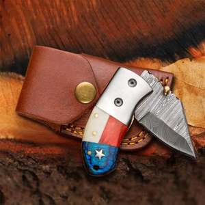 Trending Hand Forged Damascus Steel pocket Folding Knife Tactical Folding Pocket EDC Knives OEM Customizable Damascus Steel - Product Image 5