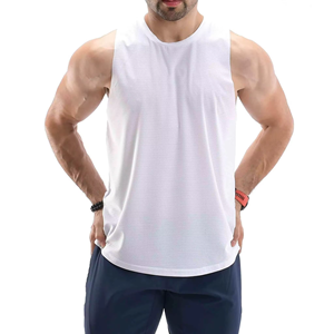 Camiseta Deportiva Masculina de Malla de Poliéster con Logotipo Personalizado, Camiseta sin Mangas para Gimnasio y Fitness - Product Image 1