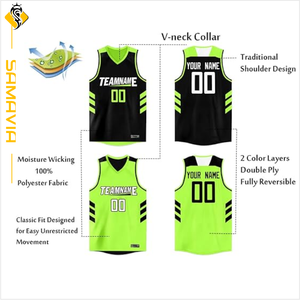 Maillots de basket-ball réversibles en maille: fabricant américain, vêtements d'équipe double face - Product Image 2