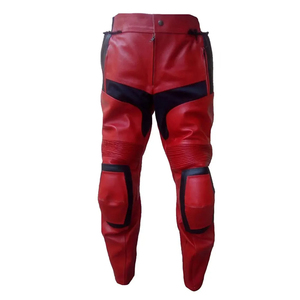 Color negro liso de buena calidad para hombre, pantalones de cuero de PU de imitación, pantalones de motocicleta de Venta caliente personalizados para niños - Product Image 4