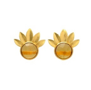 Eleve su estilo con la cerveza Hydro Marvel Gemstone Latón Chapado en oro Pendientes de tuerca de forma única - Product Image 1