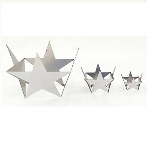 Decorative Modern High Quality Stainless Steel <b>Mirror</b> Polished Laser Engrave Custom Size Christmas <b>Star</b> Set 3 Pcs Ornament - Product Image 2