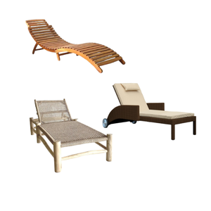 Nouveau design de meubles d'extérieur en rotin chaise longue de jardin de style moderne avec cadre en bois Usine directe - Product Image 3