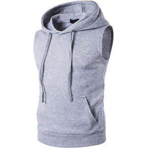 Custom <b>Mens</b> Clothing Manufacturer Sports Wear Hoodies Gym Wear Sleeveless Hoodies Cotton Fleece - Product Image 1