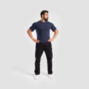 Camiseta GAI Dash Navy de Algodón Premium, Transpirable, Diseño Sólido, 180 Gramos, Etiqueta Personalizada, Prendas Comprimidas - Product Image 4