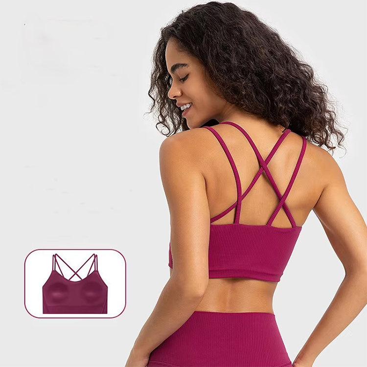 New Arrivals Custom Logo High Quality Workout Gym Yoga Bra High Impact Cross Back Sports Bras For Women