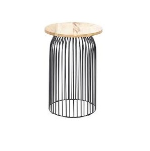 Table d'appoint moderne en bois de Style nordique Table basse en bois de manguier avec base en métal jaune pour salon maison hôtel meubles - Product Image 4