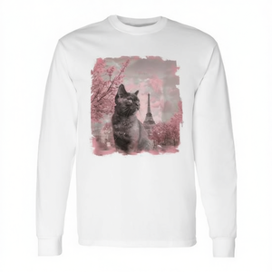 Camiseta de manga larga Parisian Cat con diseño promocional de gato en París - Product Image 2