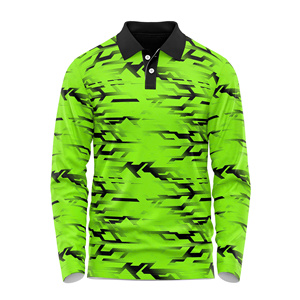 Polo de golf personnalisé pour hommes, manches longues, étirement dans les 4 sens, évacuation de l'humidité, coupe athlétique, fabriqué au Vietnam - Product Image 4
