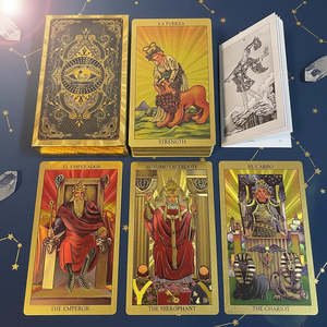 Versión <span class=keywords><strong>en</strong></span> inglés de las cartas Oracle Gold Leaf <span class=keywords><strong>Tarot</strong></span> Decks, productos premium - Product Image 4