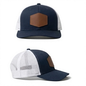 Casquette Trucker Streetwear OEM ODM 6 Panneaux avec Patch en Cuir Logo Personnalisé Snapback Maille Casquette Formelle Unisexe Gorras - Product Image 1