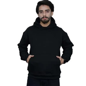 No Import Duty <b>American</b> Cotton Black Pullover <b>Hoodie</b> for Men Soft Fleece Customizable Streetwear Warm Casual Sweatshirt - Product Image 1
