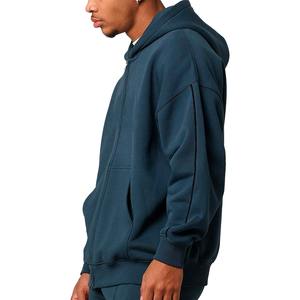 2025 Manufacturer Men Reverse Weave Hoodie Contrast Cotton Fleece Blank <b>Zip</b> Up <b>Stitch</b> Custom Reversible Hoodie - Product Image 2