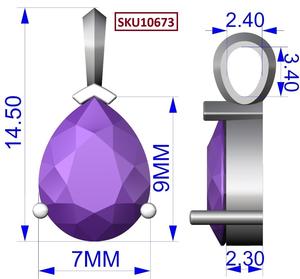 Colgante de Plata de Ley con Baño de Oro y Rodio, con Piedra Lunar Arcoíris en Forma de Pera, un Lindo Regalo - Product Image 6