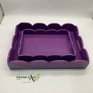 Plateau de service en MDF écologique avec poignées rectangulaires en bambou filé, taille personnalisée, sans danger pour les aliments, pour la cuisine domestique - Product Image 1