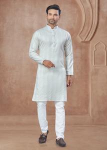 Kurta Larga y Fluida de Algodón Transpirable para Hombre, para Ocasiones Especiales, MOQ Bajo, Piezas a Precio de Mayoreo - Product Image 3