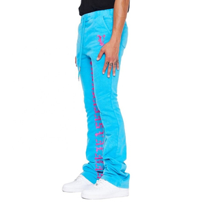 Nuevos pantalones vaqueros rasgados Retro personalizados, pantalones Cargo rectos para hombre, pantalones acampanados de gran tamaño, pantalones de chándal holgados de algodón 100% para hombre - Product Image 1