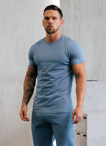 T-shirt pour homme à coupe ajustée, logo personnalisé OEM, taille plus, respirant, impression par sublimation intégrale, manches courtes, anti-froissement, tee-shirt de jogging pour le fitness - Product Image 6