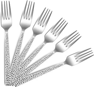 Hot Selling Metal <b>Forks</b> with Hammered Design Handle Premium Quality <b>Fork</b> For Wedding Tableware Decoration Restaurant - Product Image 3