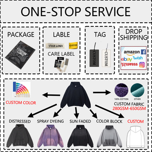 Sudaderas con Capucha Unisex de Algodón 100% con Logotipo Personalizado Bordado, Lavado Ácido, Corte Regular, OEM ODM para Hombre - Product Image 5