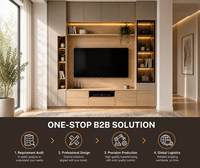 Meuble TV mural moderne de luxe KEJIA avec éclairage LED, finition bois, pour salon