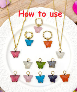 10x12mm péridot Quartz papillon sculpture breloque 925 argent Sterling or Vermeil mode pendentif pour la fabrication de bijoux breloques en vrac - Product Image 6