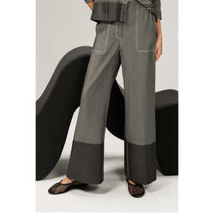 Pantalon en jean large à taille haute teinté avec poches IPST-44199-T - Product Image 2