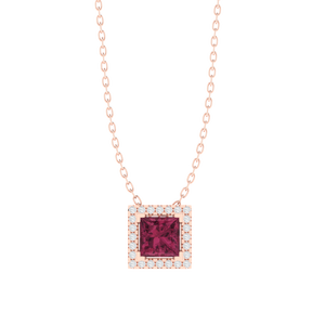 Chaîne plaquée or de 18 pouces avec pendentif en pierre précieuse tourmaline taille princesse, produit en argent sterling fin - Product Image 6