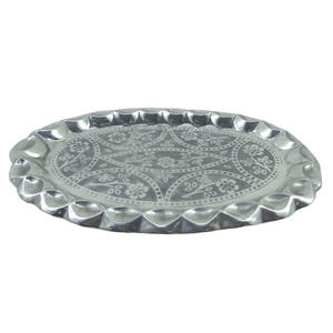 F26ถาดทองเหลืองชุบแบบโบราณ33.50ซม. ถาดกลมเครื่องครัวอุปกรณ์ตกแต่งบ้านเทศกาลคริสต์มาสกระจกออกแบบตกแต่งจำนวนมาก - Product Image 2