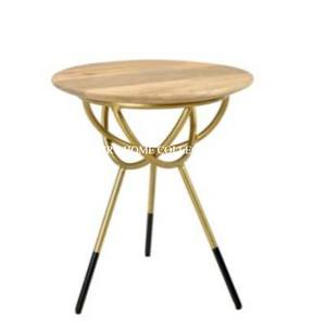 Table basse en bois de chêne Table basse de luxe en fer pur pour restaurant et hôtel de mariage classique Table basse de forme personnalisée - Product Image 2