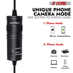 5 Core <b>Microphone</b> Professional Lavalier Mic Wearable Omnidirectional <b>Condenser</b> 3.5mm Body Microfono - Product Image 5