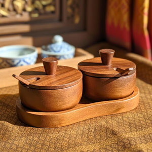 Kitchen Wooden Salt <b>Box</b> Spice Jar Sugar Bowl Container Storage <b>Box</b> with Lid at <b>cheap</b> price - Product Image 1