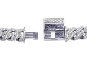 Lujo 10K oro blanco helado cadena de eslabones cubanos con laboratorio cultivado diamante Premium estilo Hip Hop collar joyería para hombres - Product Image 5