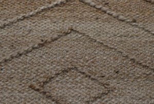 Alfombra de Yute natural tejida a mano con patrón geométrico de diamante-Alfombra de suelo de área moderna gruesa reversible ecológica - Product Image 5