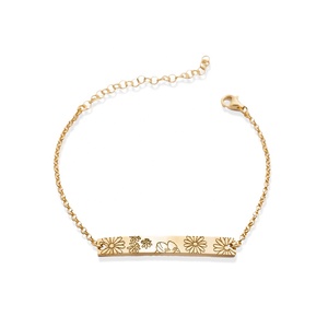 Flor grabada rectángulo encanto corte láser pulsera turco hecho a mano botánico 925 joyería de plata esterlina - Product Image 6