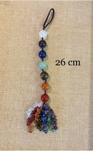 Support mural, suspendu au motif de pierres précieuses pour la guérison, 7 chakra, perles rondes en cristal - Product Image 2