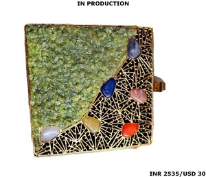 Nácar de latón de lujo hecho a mano para damas diseñador noche y boda fiesta monedero bolsos de moda para fiestas - Product Image 4