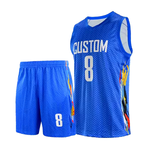 Kit de basket-ball imprimé design personnalisé/uniforme de sport de basket-ball/uniforme de basket-ball par sublimation - Product Image 1