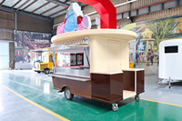 Chariot de cuisine mobile complet avec escalier en acier inoxydable pour snacks, hot-dogs, glaces et fast-food