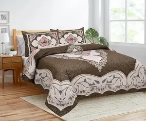 Juego de sábanas y almohadas de algodón estampado hecho de tela de algodón 100% con hermosos estampados y patrones adecuados para tiendas de hogar