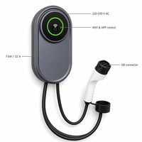 Chargeur mural pour véhicule électrique 7 kW, EVSE Wallbox, connecteur GB, 32A, WiFi, contrôle intelligent par application, usage domestique et commercial, OEM ODM