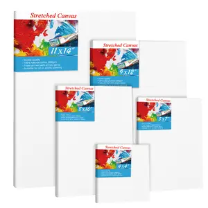 Leeg Canvas 5X7 "8X10" 9X12 "11X14" 12X16 "Inch 280G Katoen Geprimed Gespannen Canvas Frame Voor Olieverf Acryl